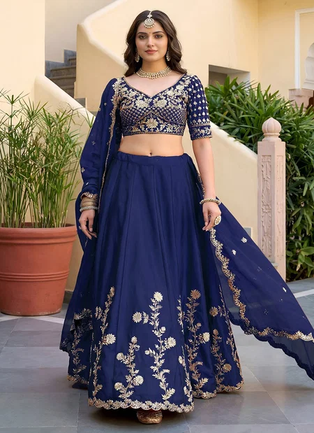 Navy Blue Zeel Vol 36 Rangoli Silk With Sequence Work Lehenga Choli 5135